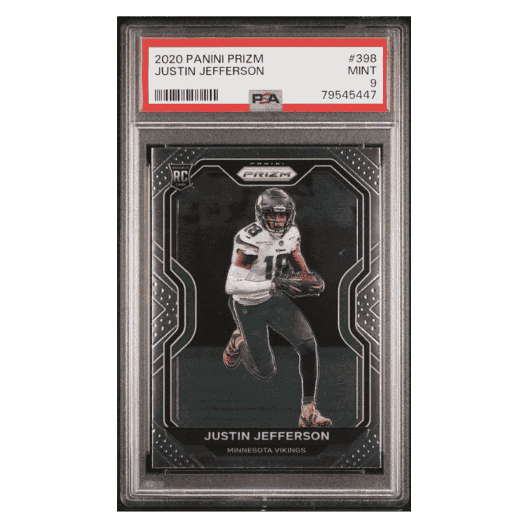 Justin Jefferson PSA 9 2020 Panini Prizm Rookie RC Card #398 – Fan