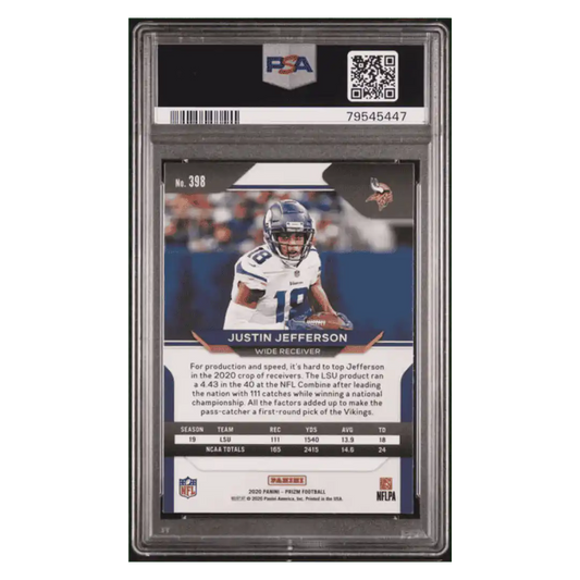 Justin Jefferson PSA 9 2020 Panini Prizm Rookie RC Card #398