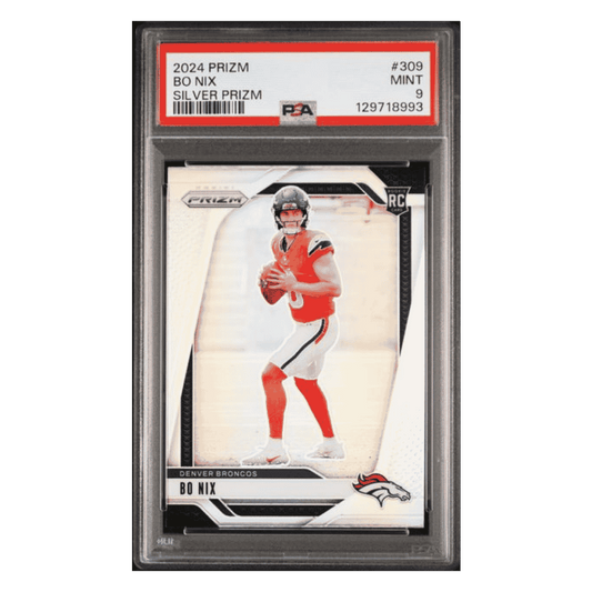 Bo Nix PSA 9 2024 Panini Prizm Silver Rookie RC Card #309