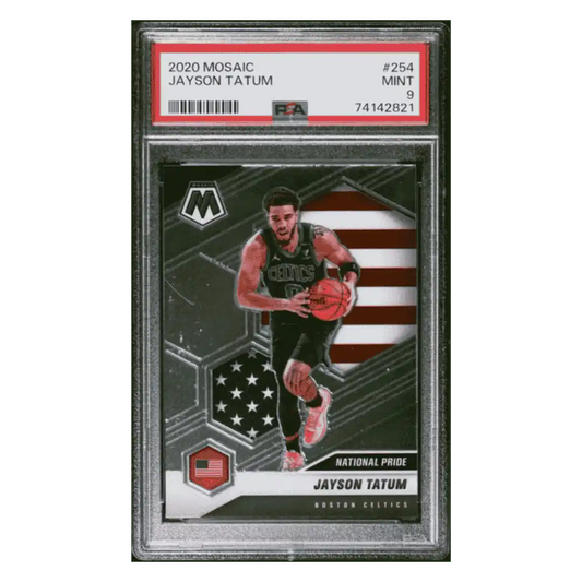 Jayson Tatum PSA 9 2020 Panini Mosaic Card #254