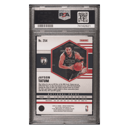 Jayson Tatum PSA 9 2020 Panini Mosaic Card #254