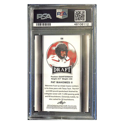 Patrick Mahomes PSA 10 2017 Leaf Rookie RC Card #56