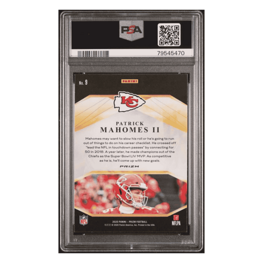 Pat Mahomes PSA 9 2020 Panini Prizm Brilliance Green Prizm Card #9