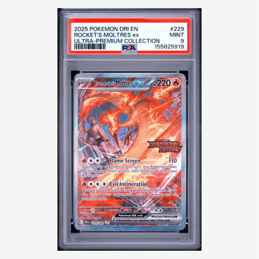 Rocket's Moltres ex PSA 9 2025 Pokemon Destined Rivals Ultra-Premium Collection Card #229