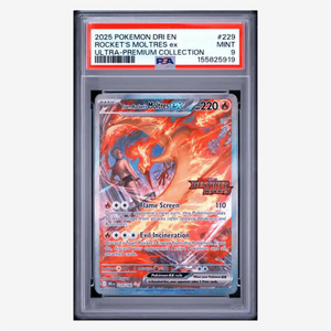 Rocket's Moltres ex PSA 9 2025 Pokemon Destined Rivals Ultra-Premium Collection Card #229