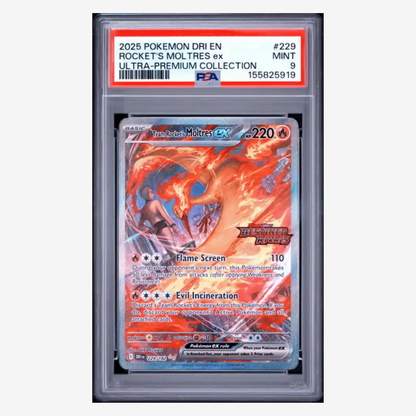 Rocket's Moltres ex PSA 9 2025 Pokemon Destined Rivals Ultra-Premium Collection Card #229