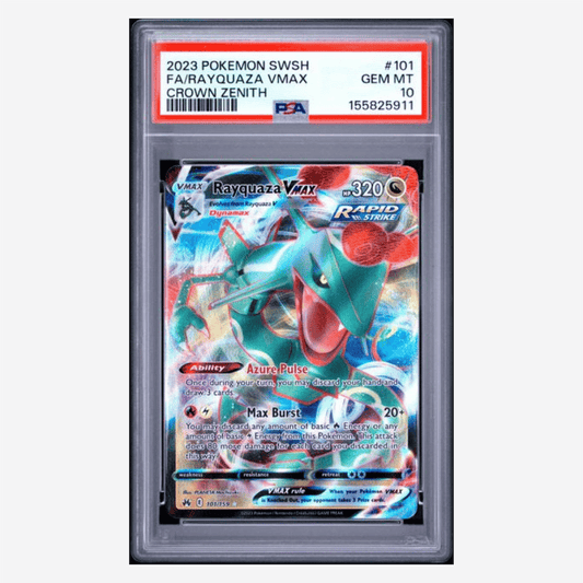 Full Art Rayquaza VMAX PSA 10 2023 Pokemon Sword & Shield Crown Zenith Card #101