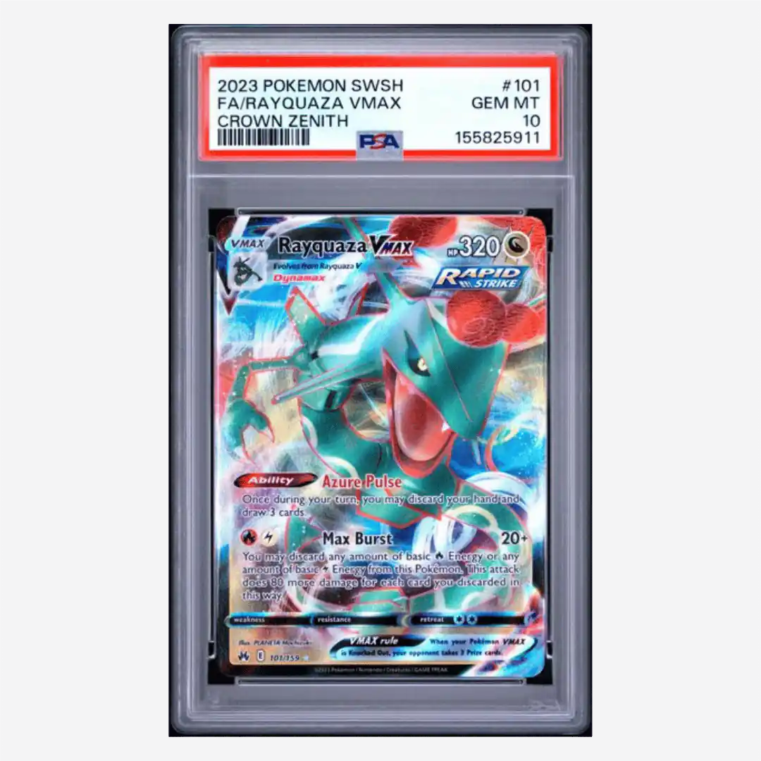 Full Art Rayquaza VMAX PSA 10 2023 Pokemon Sword & Shield Crown Zenith Card #101