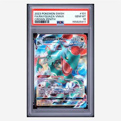 Full Art Rayquaza VMAX PSA 10 2023 Pokemon Sword & Shield Crown Zenith Card #101
