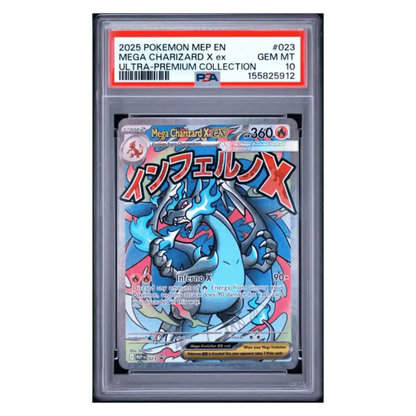 Mega Charizard X ex PSA 10 2025 Pokemon Mega Evolution Black Star Promo Ultra Premium Collection Card #023