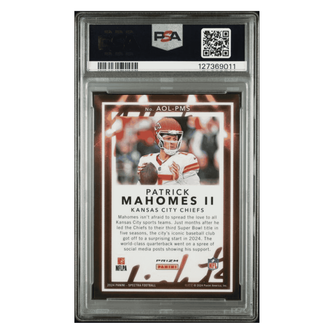 Patrick Mahomes PSA 10 2024 Panini Spectra All of the Lights Card #AOLPMS