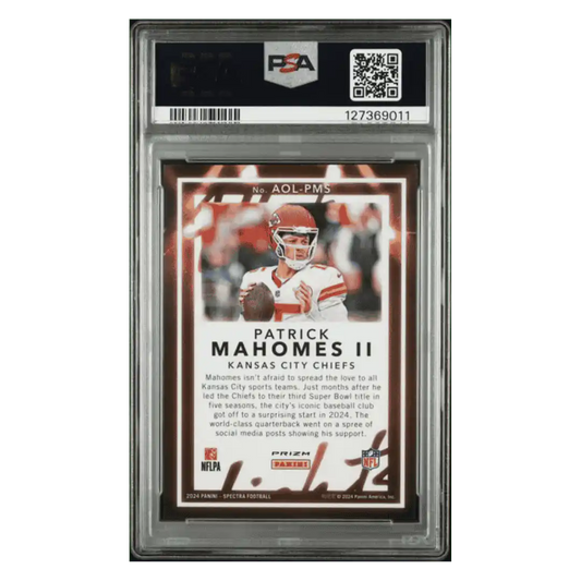 Patrick Mahomes PSA 10 2024 Panini Spectra All of the Lights Card #AOLPMS