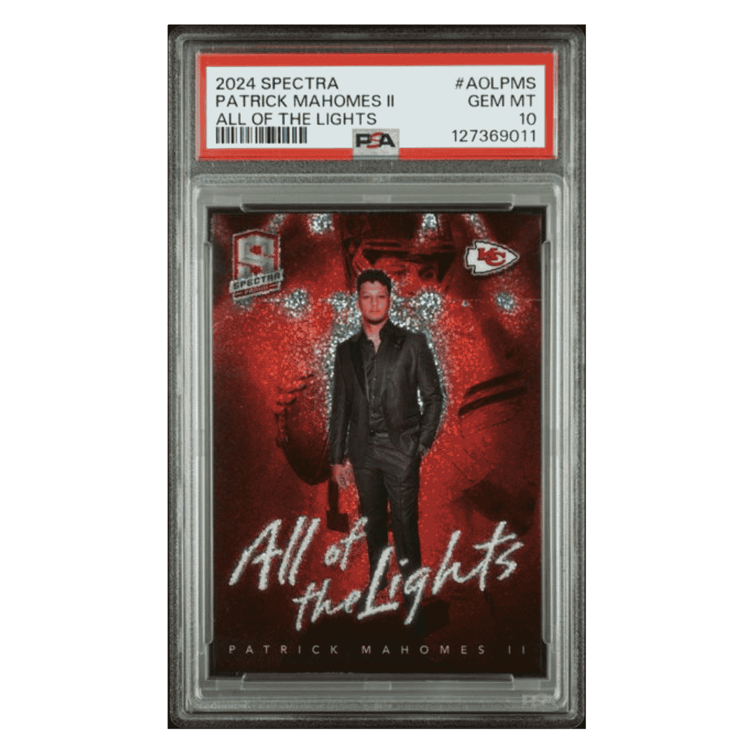 Patrick Mahomes PSA 10 2024 Panini Spectra All of the Lights Card #AOLPMS