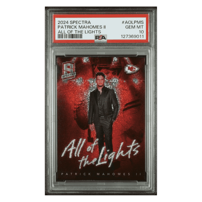 Patrick Mahomes PSA 10 2024 Panini Spectra All of the Lights Card #AOLPMS