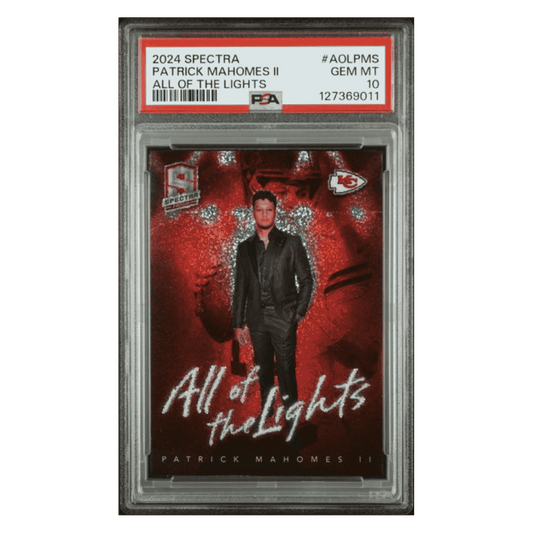 Patrick Mahomes PSA 10 2024 Panini Spectra All of the Lights Card #AOLPMS