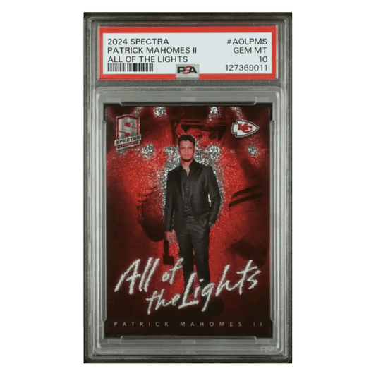 Patrick Mahomes PSA 10 2024 Panini Spectra All of the Lights Card #AOLPMS