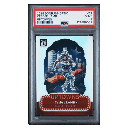 CeeDee Lamb PSA 9 2024 Panini Donruss Optic Uptowns Card #21