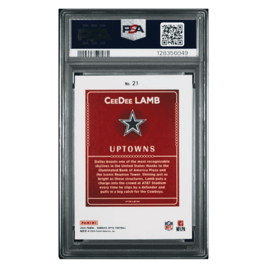 CeeDee Lamb PSA 9 2024 Panini Donruss Optic Uptowns Card #21