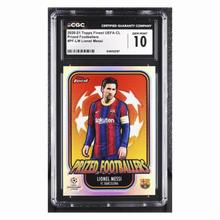 Lionel Messi CGC 10 2020-21 Topps Finest UEFA CL Prized Footballers Card #PF-LM