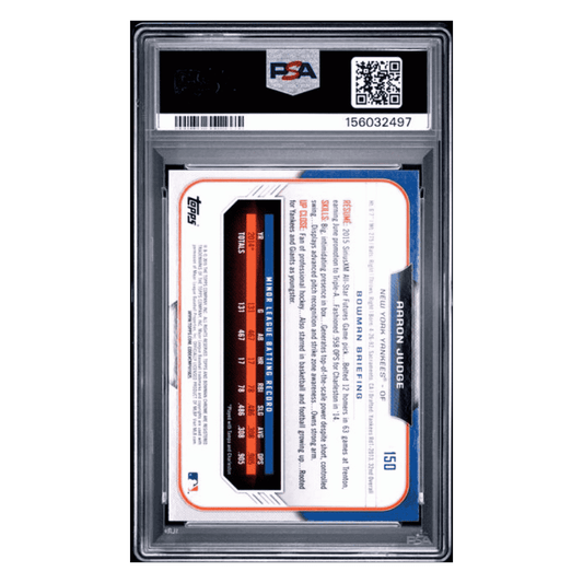 Aaron Judge PSA 9 2015 Bowman Draft Chrome Card #150
