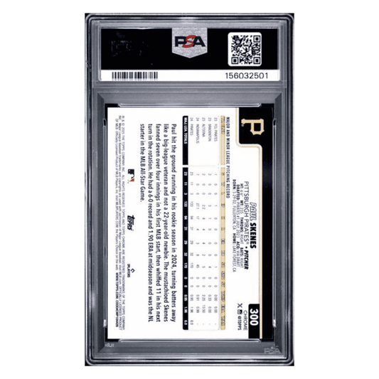 Paul Skenes PSA 9 2025 Topps Chrome Green Raywave #d/ 99 Card #300