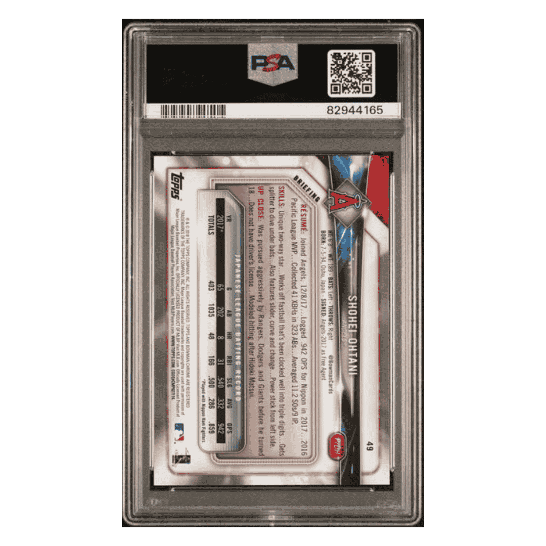 Shohei Ohtani PSA 9 2018 Bowman Rookie RC Card #49