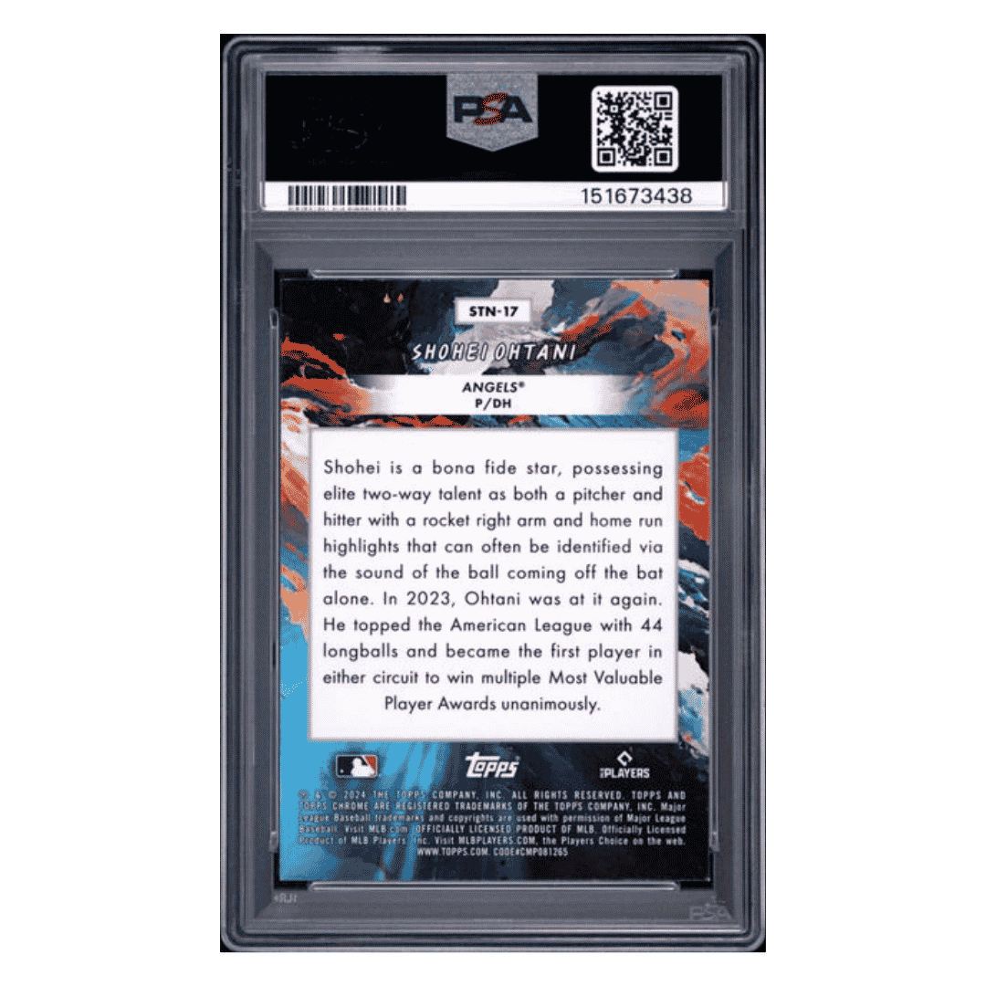 Shohei Ohtani PSA 8 2024 Topps Cosmic Chrome Stars In The Night Card #17
