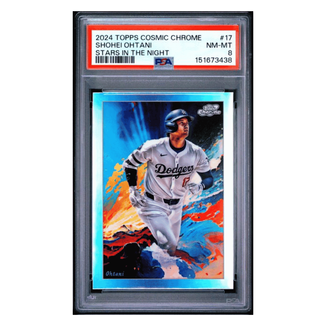 Shohei Ohtani PSA 8 2024 Topps Cosmic Chrome Stars In The Night Card #17
