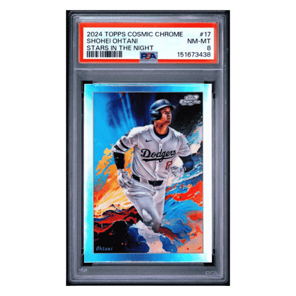 Shohei Ohtani PSA 8 2024 Topps Cosmic Chrome Stars In The Night Card #17