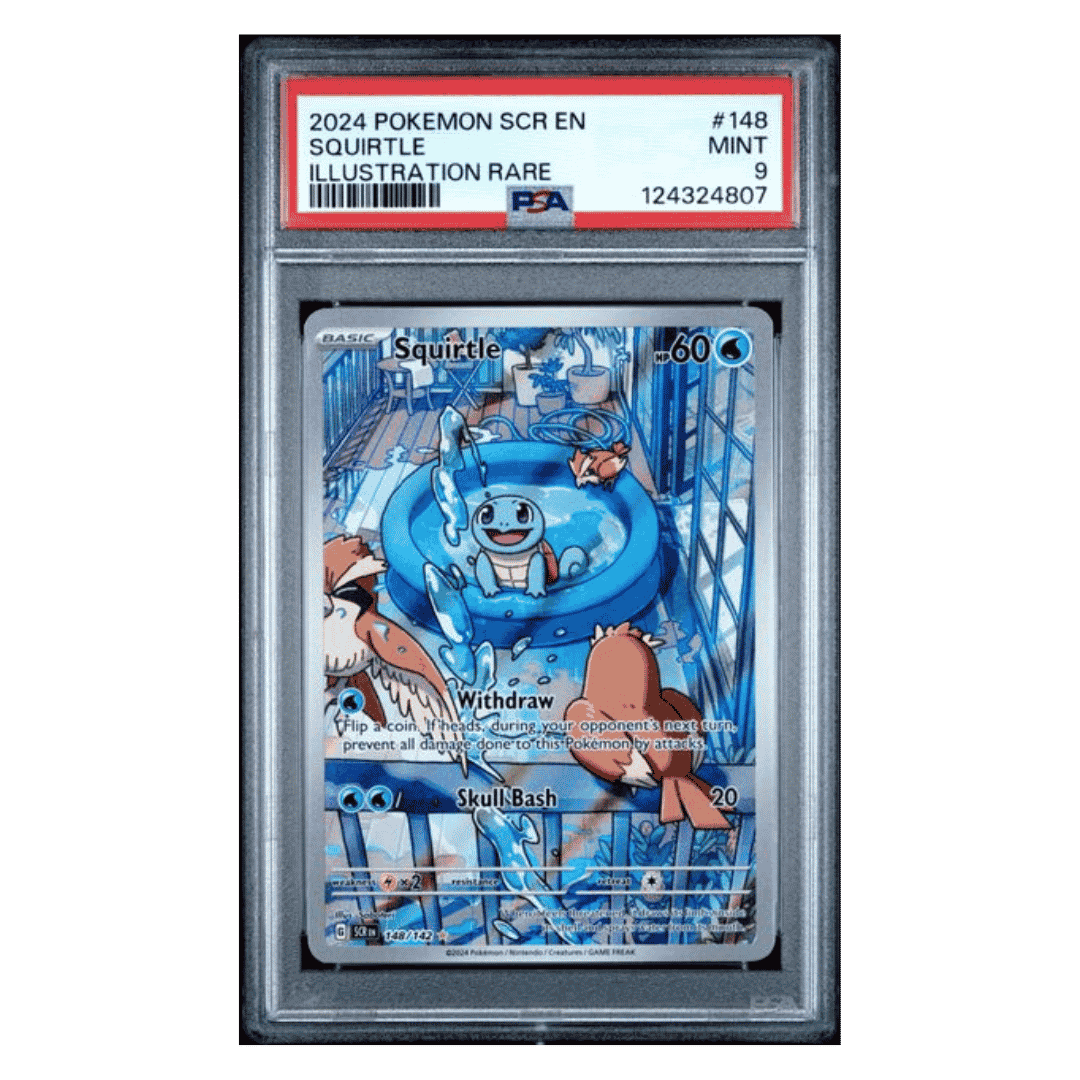Squirtle PSA 9 2024 Pokemon Stellar Crown Illustration Rare Card #148