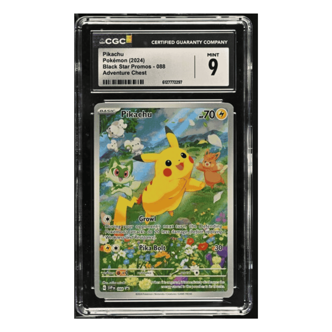 Pikachu CGC 9 2024 Pokemon Black Star Promos Adventure Chest Card #088