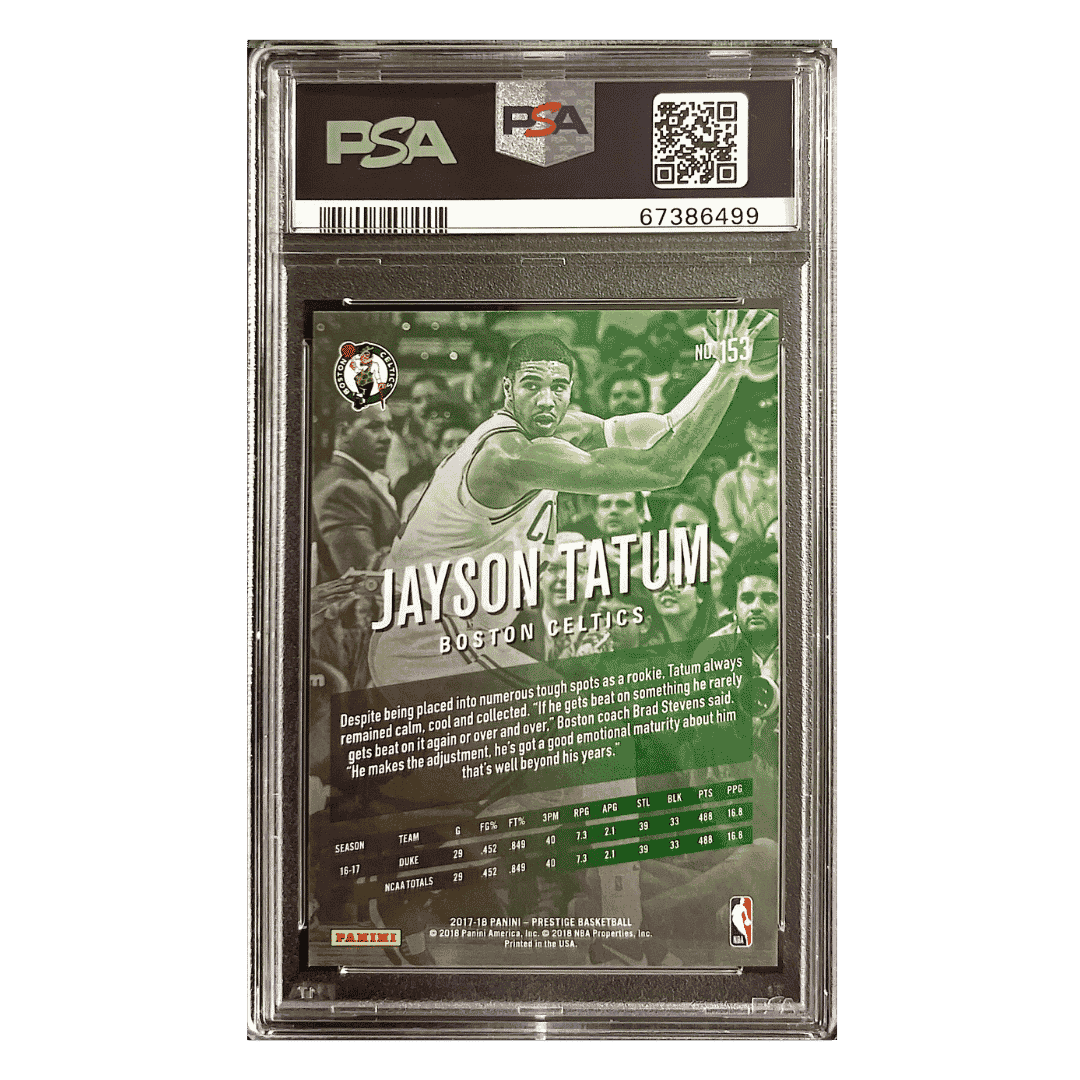 Jayson Tatum PSA 10 2017 Panini Prestige Rookie RC Card #153