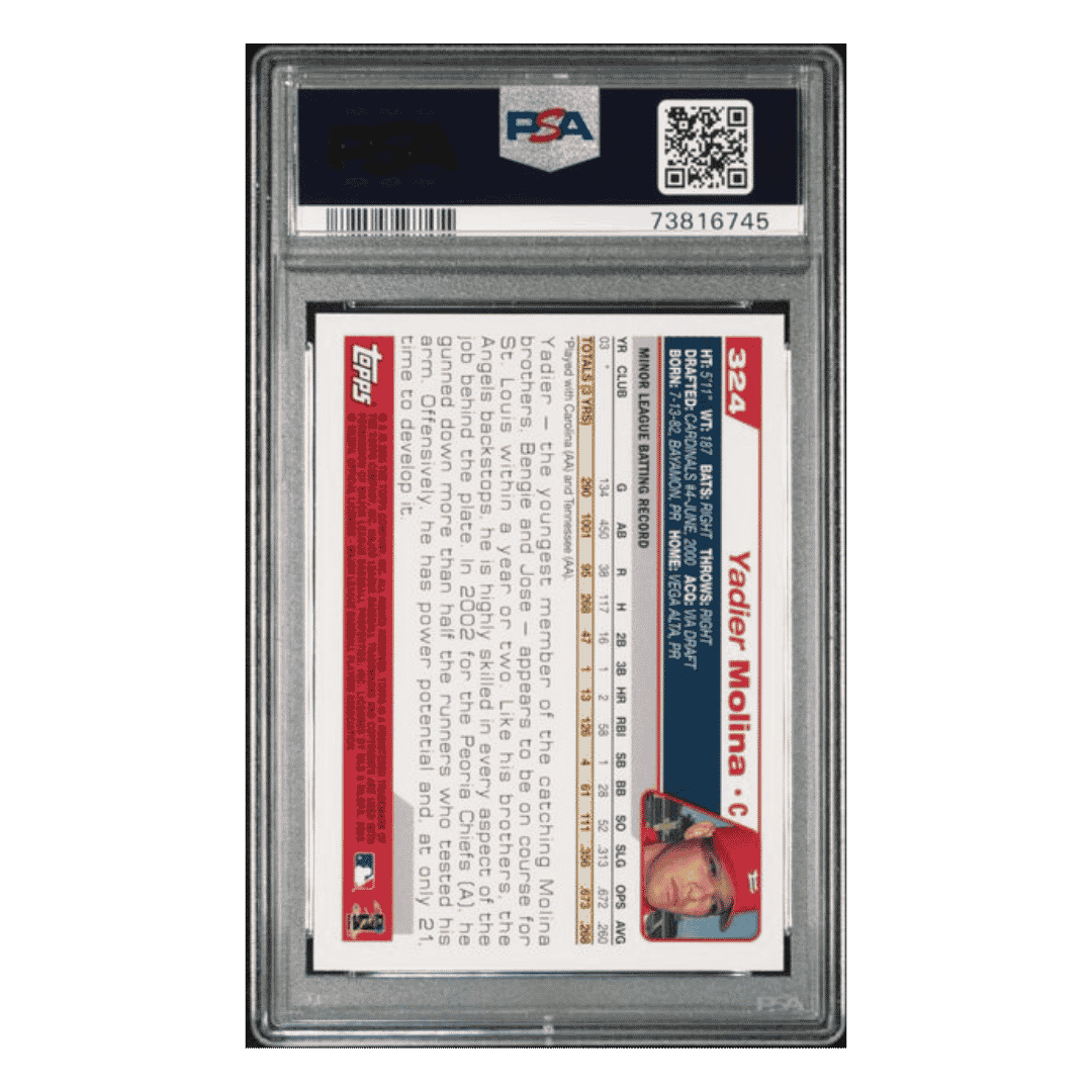 Yadier Molina PSA 10 2004 Topps Card #324