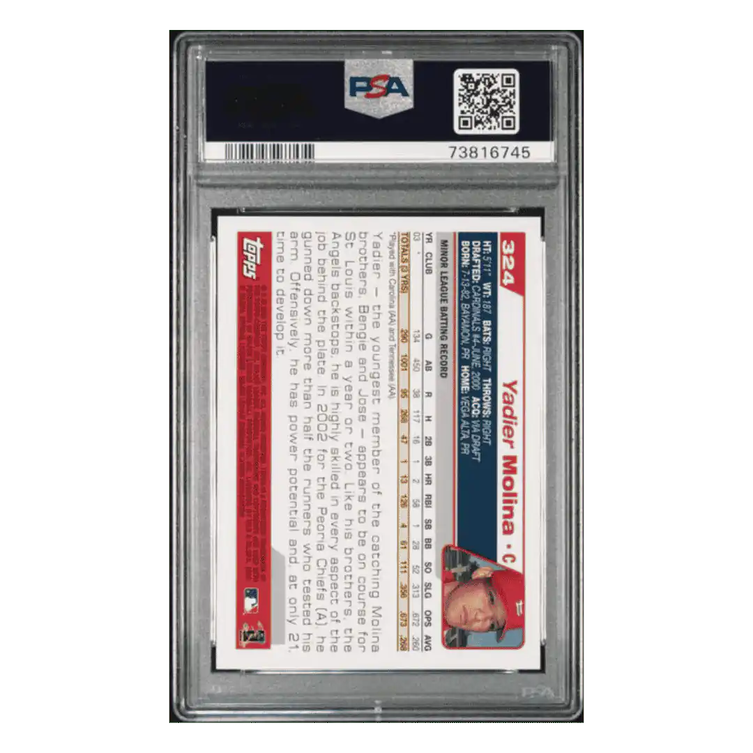 Yadier Molina PSA 10 2004 Topps Card #324