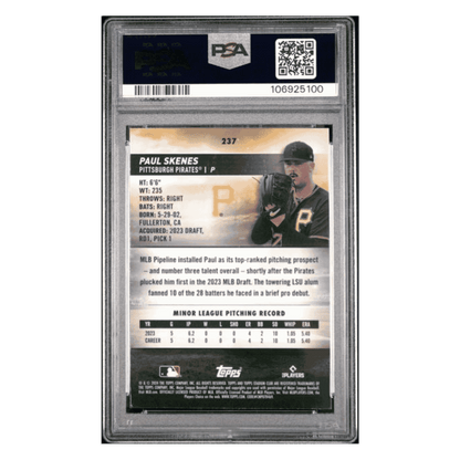 Paul Skenes PSA 9 2024 Stadium Club Chrome Rookie RC Card #237