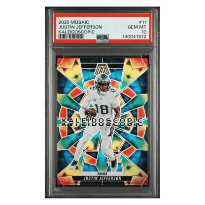 Justin Jefferson PSA 10 2025 Panini Mosaic Kaleidoscopic Card #11