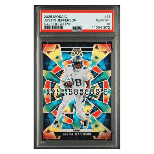 Justin Jefferson PSA 10 2025 Panini Mosaic Kaleidoscopic Card #11