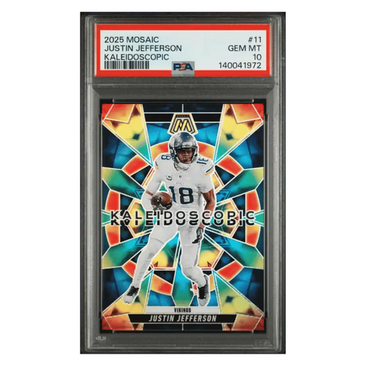 Justin Jefferson PSA 10 2025 Panini Mosaic Kaleidoscopic Card #11
