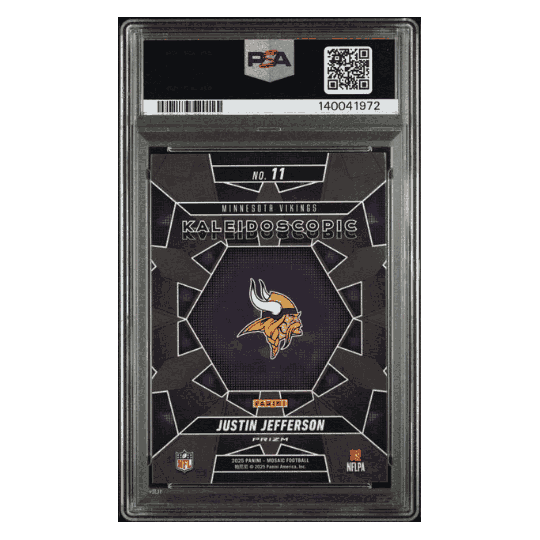 Justin Jefferson PSA 10 2025 Panini Mosaic Kaleidoscopic Card #11