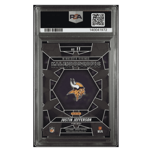 Justin Jefferson PSA 10 2025 Panini Mosaic Kaleidoscopic Card #11