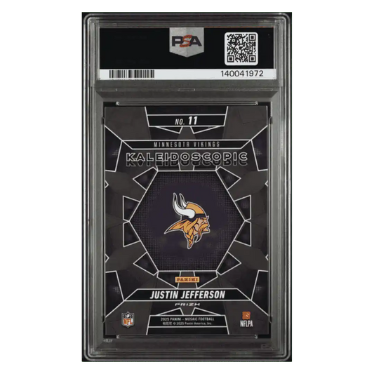 Justin Jefferson PSA 10 2025 Panini Mosaic Kaleidoscopic Card #11