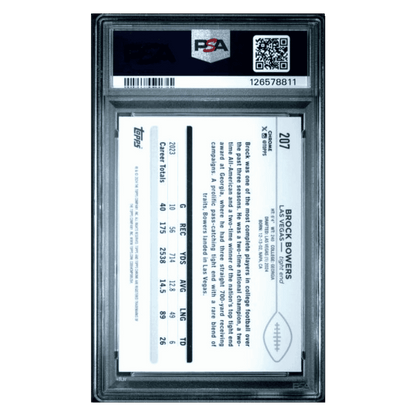 Brock Bowers PSA 10 2024 Topps Chrome Green Sonar Rookie RC #d/ 99 Card #207