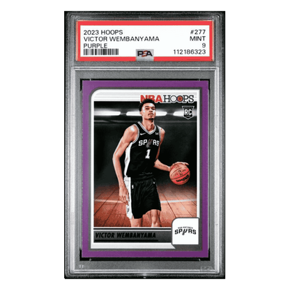 Victor Wembanyama PSA 9 2023 Panini NBA Hoops Purple Rookie RC Card #277
