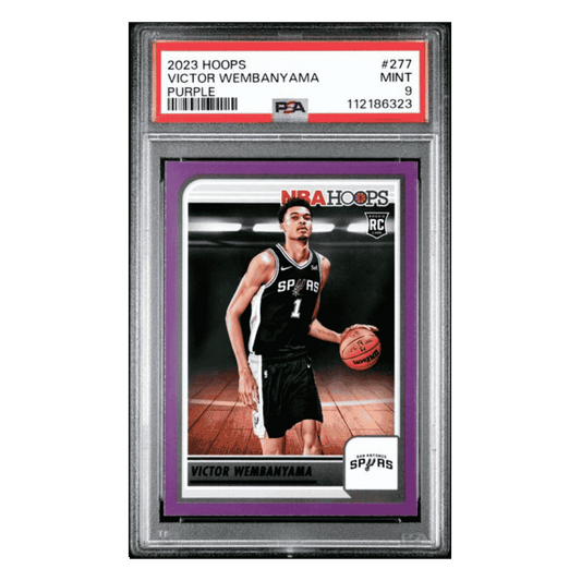 Victor Wembanyama PSA 9 2023 Panini NBA Hoops Purple Rookie RC Card #277