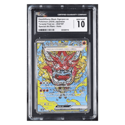 Hearthflame Mask Ogerpon ex CGC 10 2024 Pokemon Terastal Festival ex Special Art Rare Holo Card #204/187