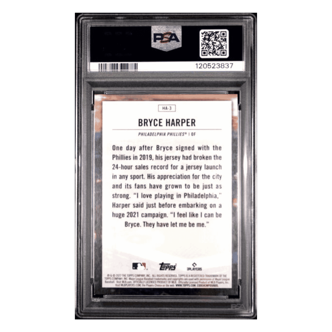 Bryce Harper PSA 9 2022 Topps Home Field Advantage Case Hit Card #HA3