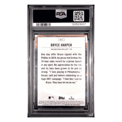 Bryce Harper PSA 9 2022 Topps Home Field Advantage Case Hit Card #HA3