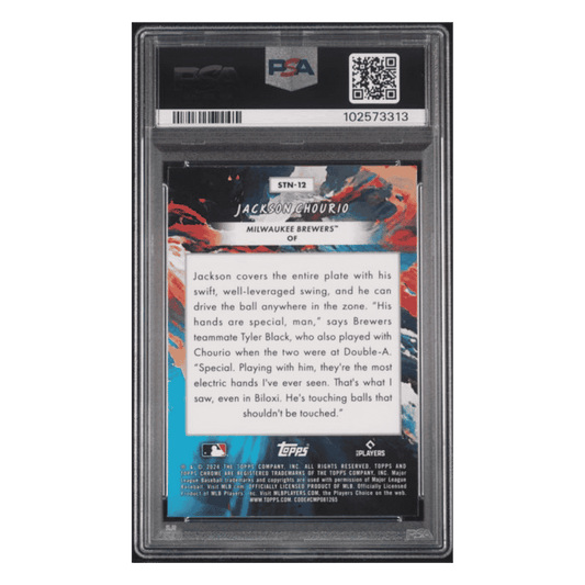 Jackson Chourio PSA 9 2024 Topps Chrome Cosmic Stars In The Night Rookie RC Card #12