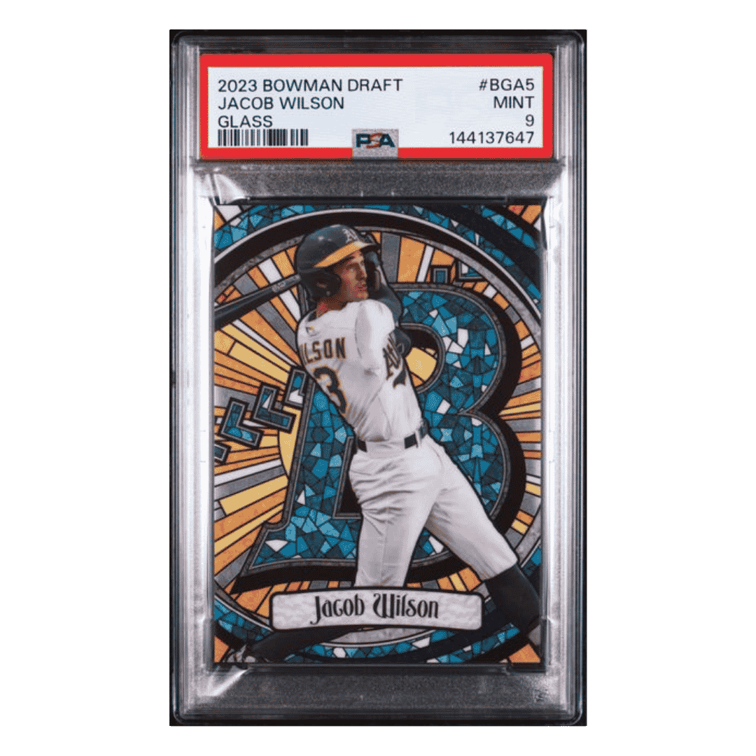 Jacob Wilson PSA 9 2023 Topps Bowman Draft Glass Card #BGA5