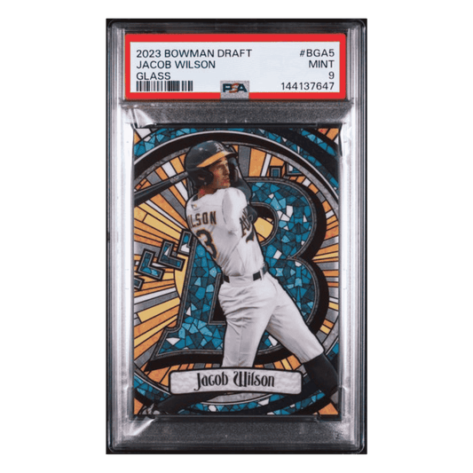 Jacob Wilson PSA 9 2023 Topps Bowman Draft Glass Card #BGA5